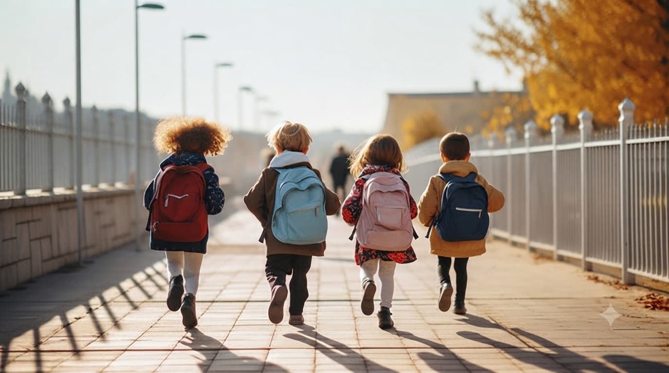Child walking home from school