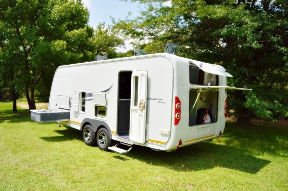 GPS-tracked touring caravan