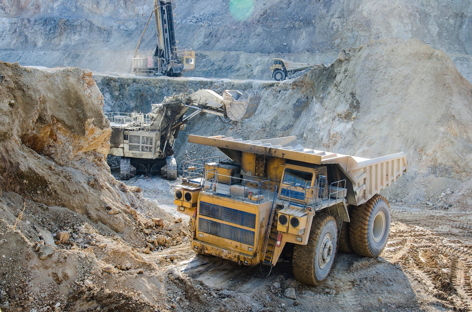 GPS-tracked yellow construction equipment